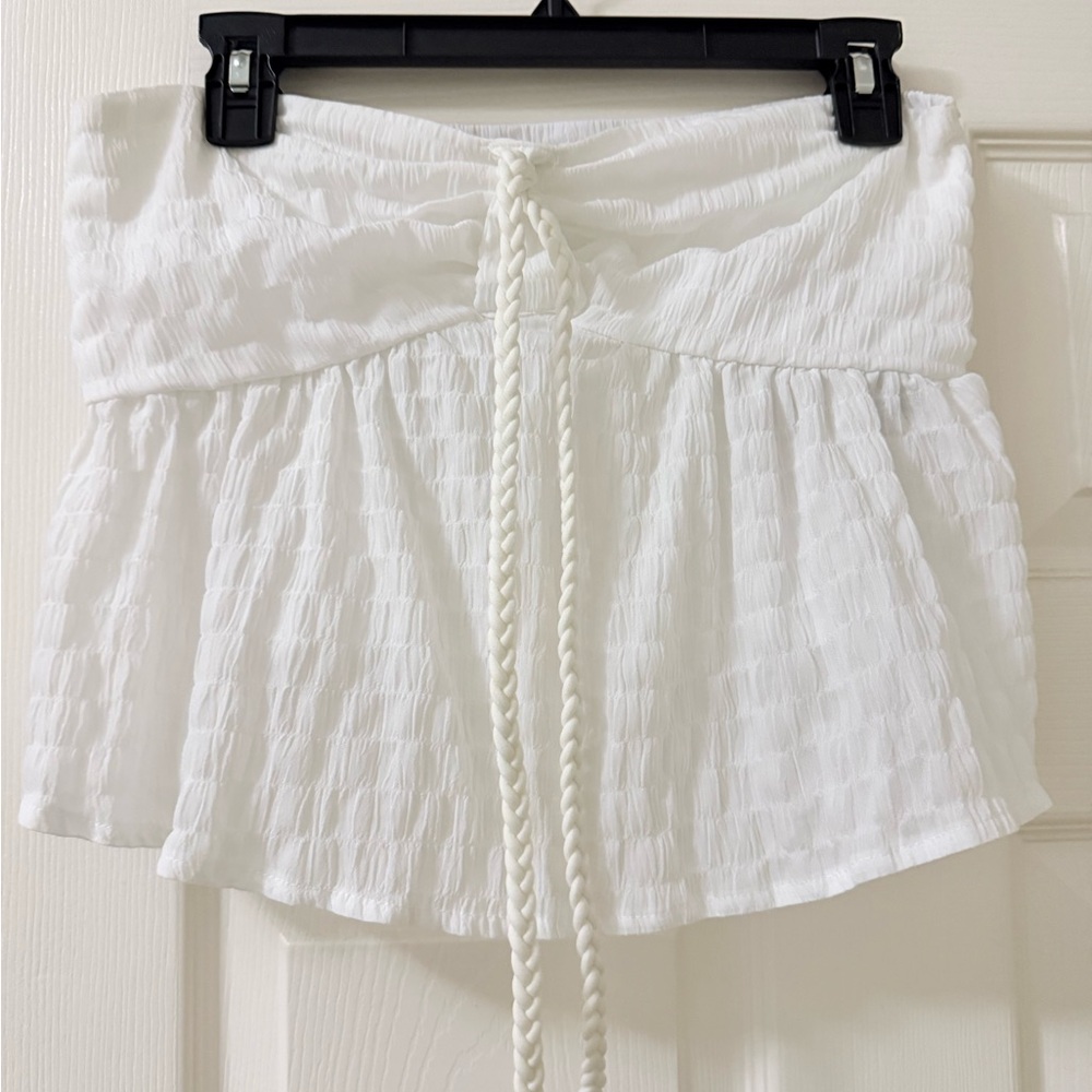 SHEIN White Textured Top